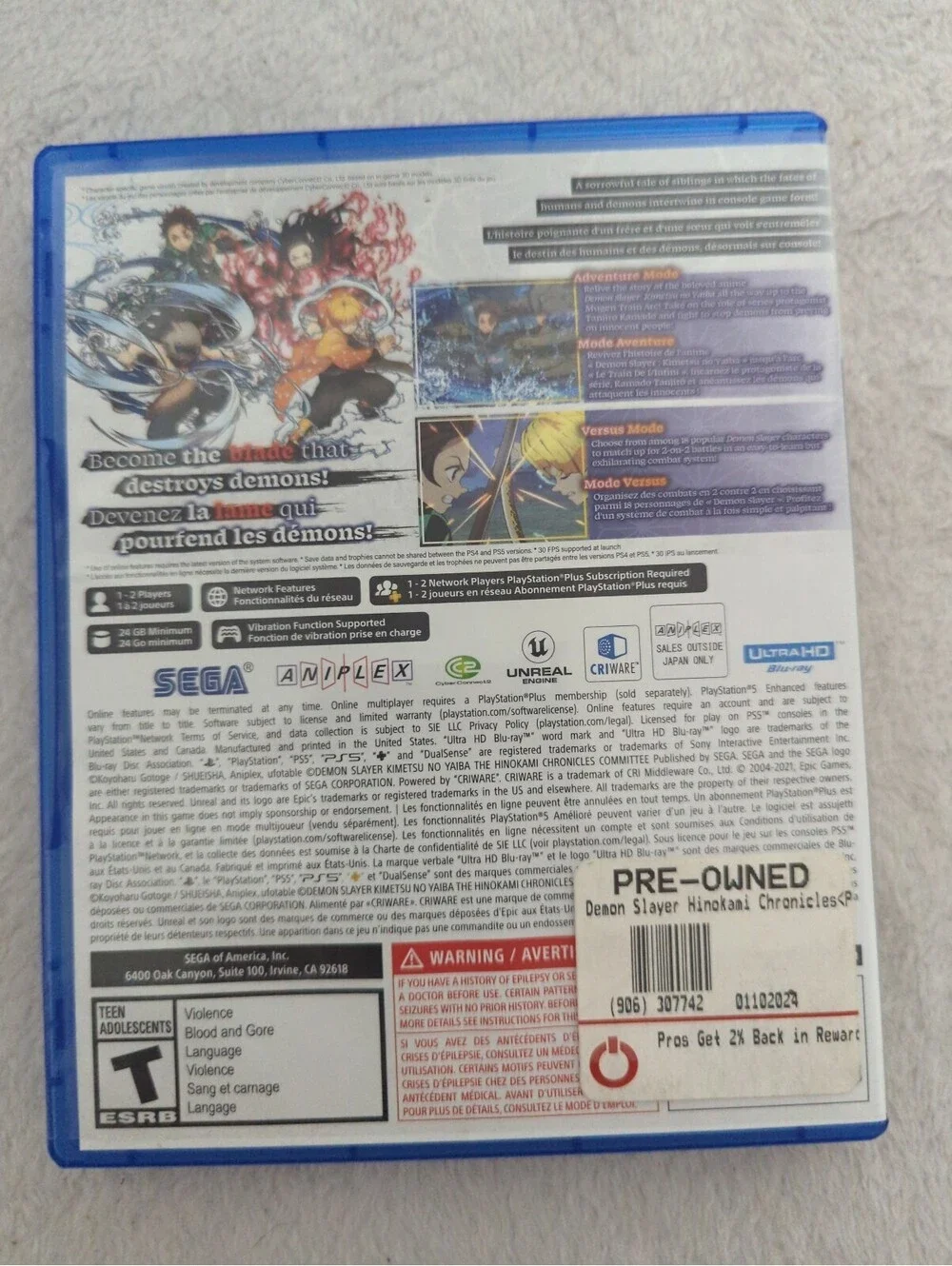 Demon Slayer - Kimetsu no Yaiba - The Hinokami Chronicles PS5 Game